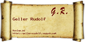 Geller Rudolf névjegykártya